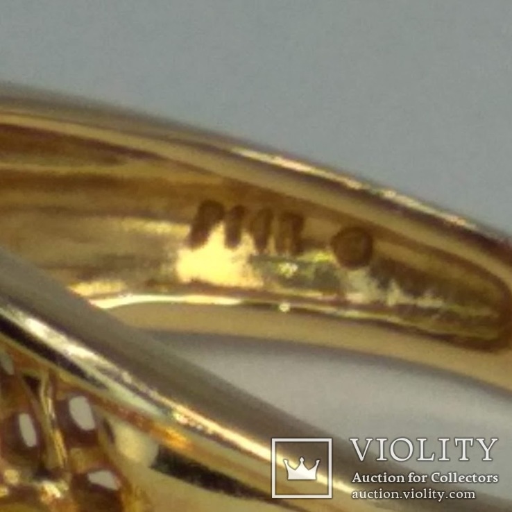 Винтажное золотое кольцо с цитринами, photo number 6