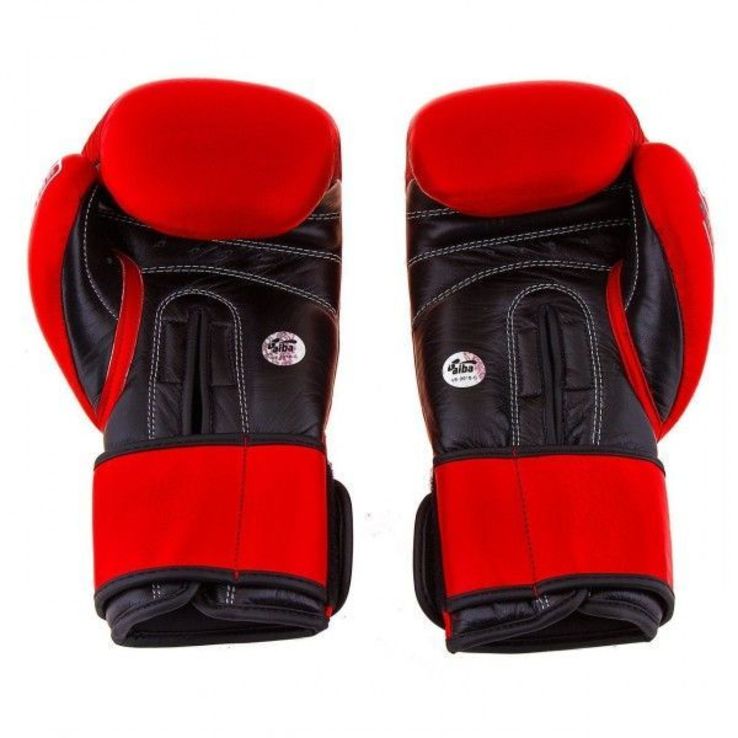 Боксерские перчатки Velo AIBA, кожа, красный, фото №5