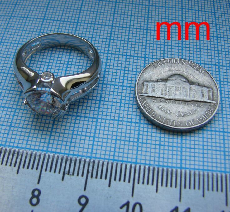 Серебряное кольцо с крупным камнем (engagement ring), numer zdjęcia 11