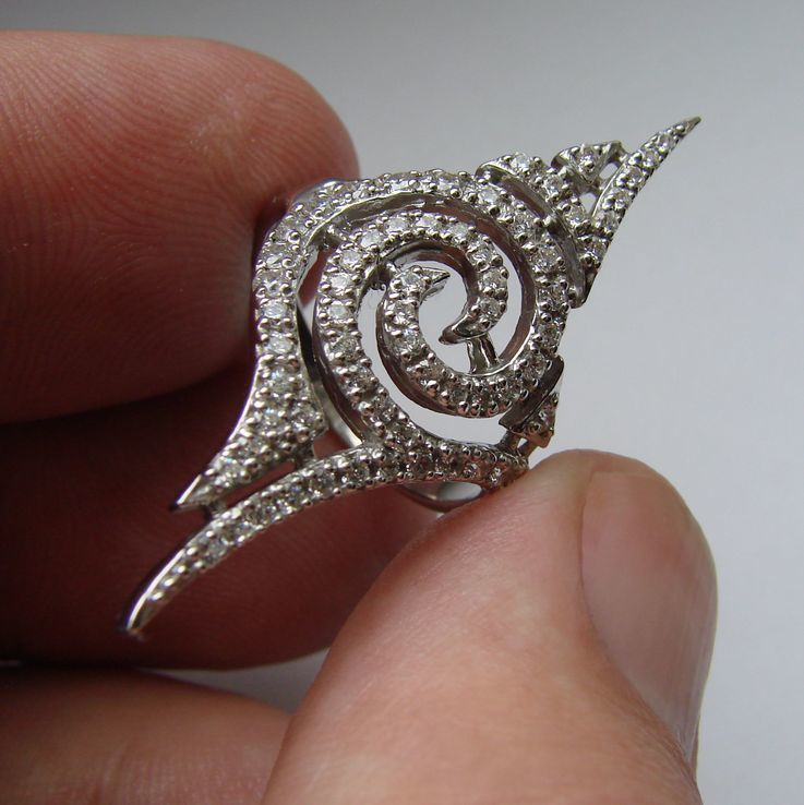 Кольцо сделанное в стилистике татуировки Серебро 925 камни CZ, фото №6