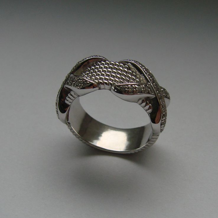 Серебряное кольцо в стиле ТиффаниTiffany amp; Co (Rope Six-row X Ring), numer zdjęcia 2