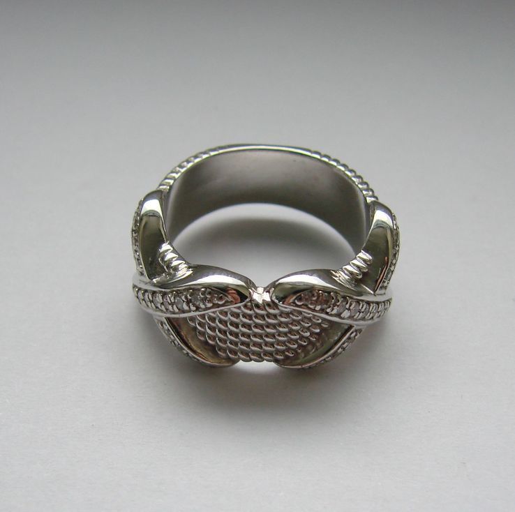 Серебряное кольцо в стиле ТиффаниTiffany amp; Co (Rope Six-row X Ring), фото №5