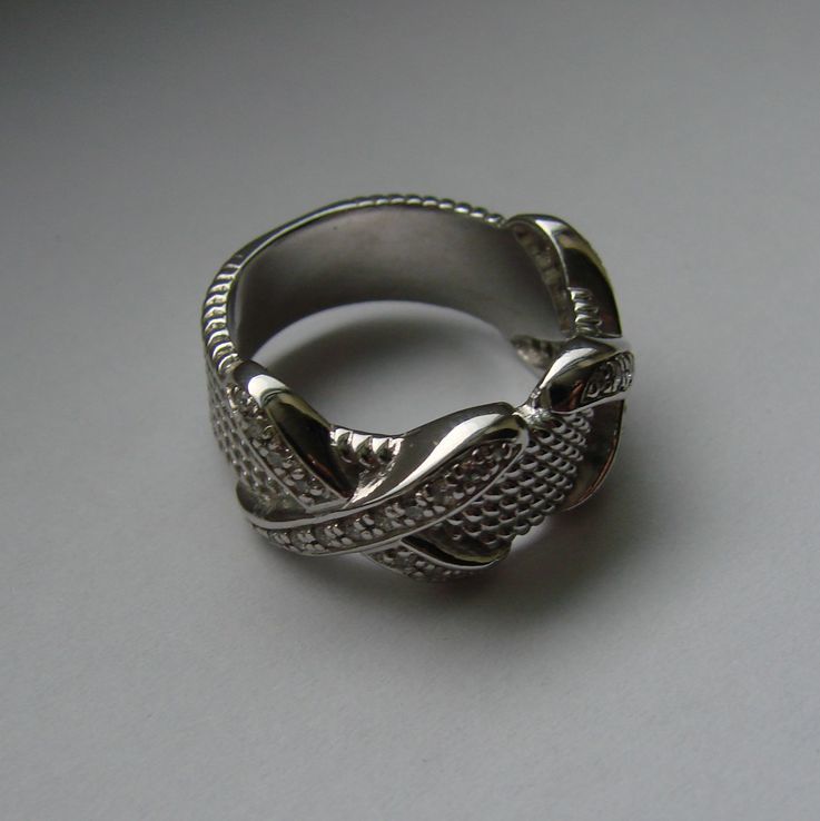 Серебряное кольцо в стиле ТиффаниTiffany amp; Co (Rope Six-row X Ring), photo number 6