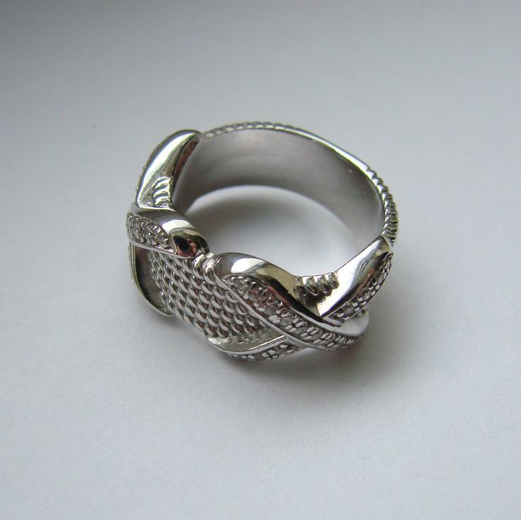 Серебряное кольцо в стиле ТиффаниTiffany amp; Co (Rope Six-row X Ring), фото №8