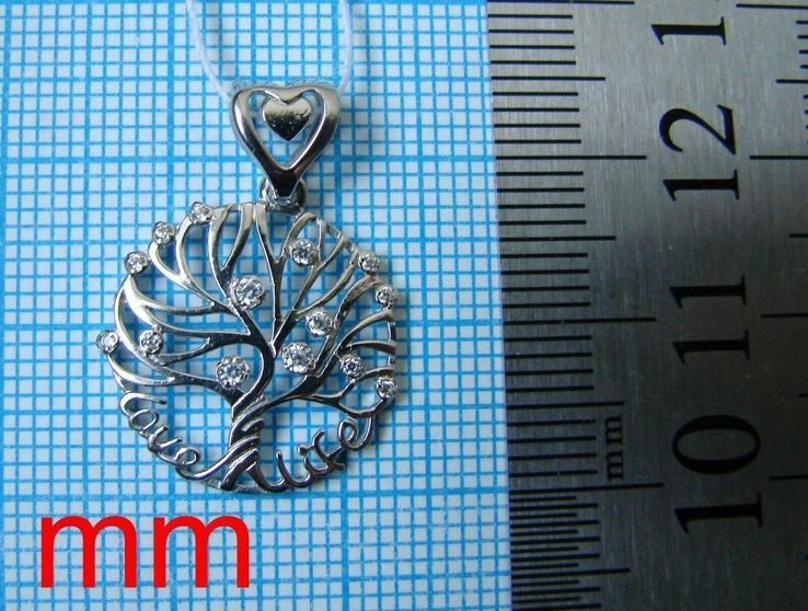 Маленький кулон, в форме дерева( LIFE LOVE) Серебро 925, photo number 12