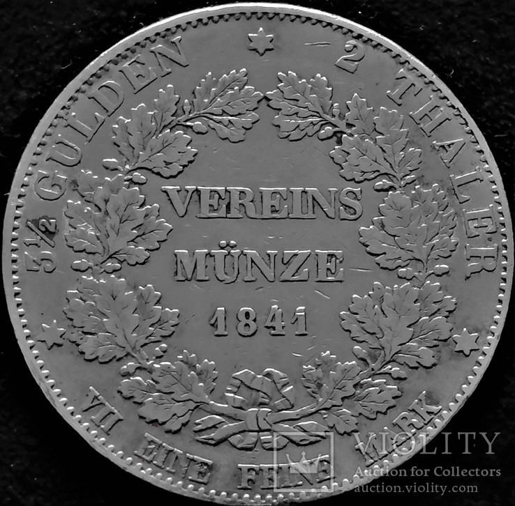 2 союзних талера – 3,5 гульдена 1841 року, Людвіг ІІ, Гессен, срібло, фото №3