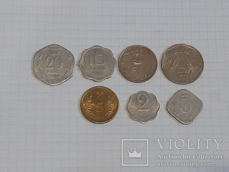 Монеты Индии 7 шт.
