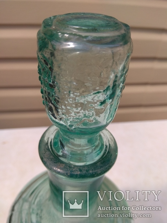 Бутыль для вина, графин стекло с пробкой комплект 1шт СССР #3, фото №4