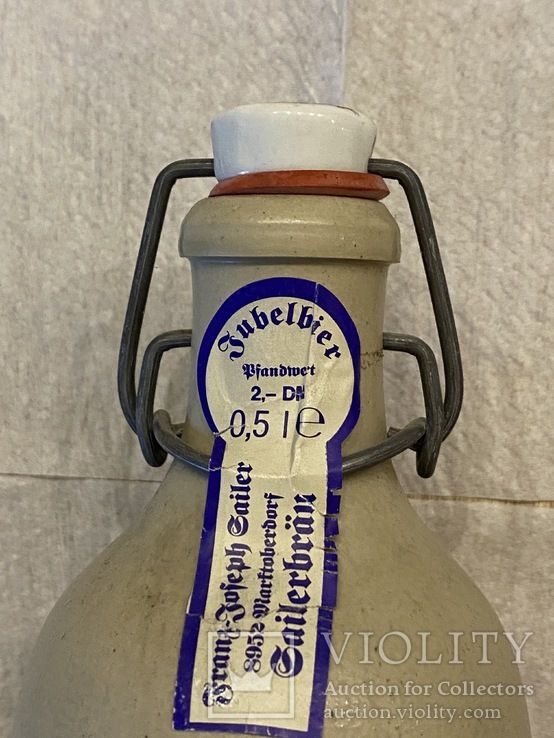 Пивная Бутылка Franz Joseph Jubelbier German Stoneware Beer Bottle with Porcelain Stopper, фото №7