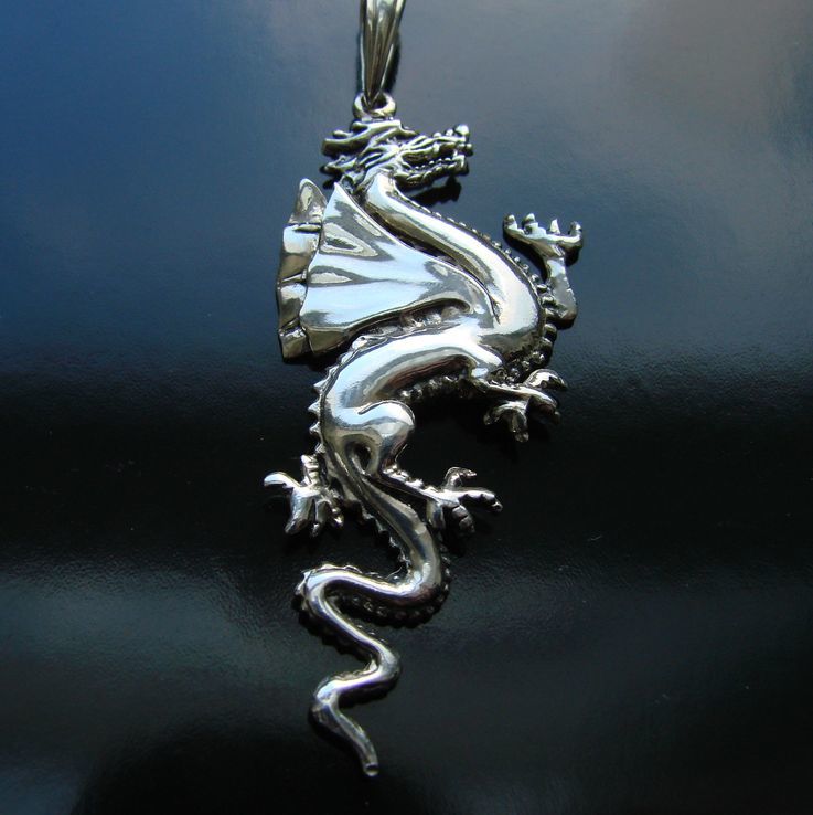 Кулон в виде Дракона, серебро 925, фото №8