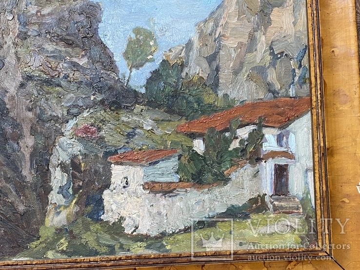 Картина Крым домик старинная 34х47 см, фото №6