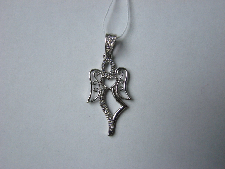 Ангел. Серебряная(925) подвеска (кулон) с фианитами., фото №3