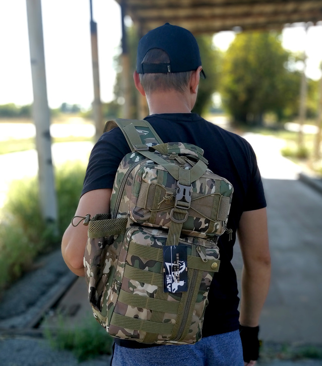 Тактический (военный) однолямочный рюкзак на 16 литров с системой M.O.L.L.E, фото №6