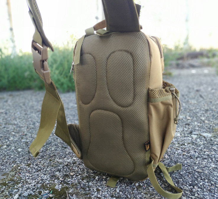 Тактический однолямочный рюкзак на 16 литров с системой M.O.L.L.E (кайот), фото №4