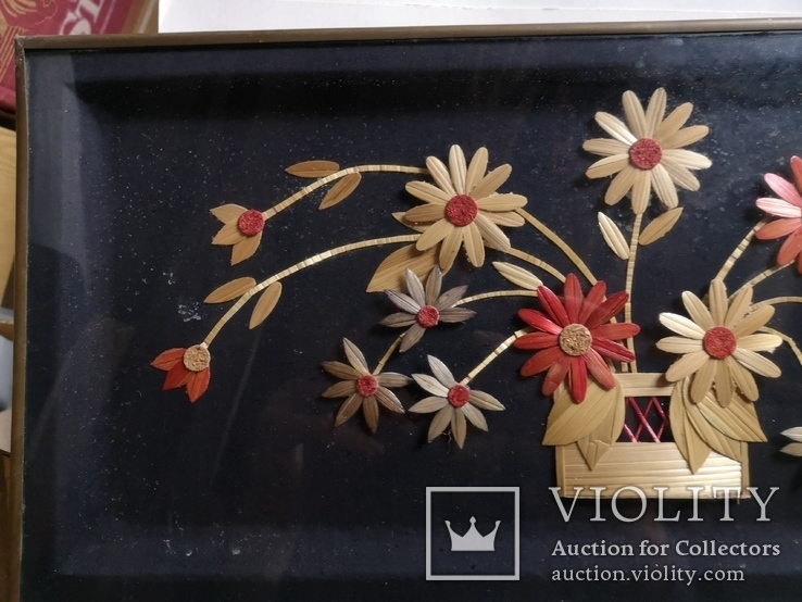 Картина натюрморт букет цветы солома, фото №2