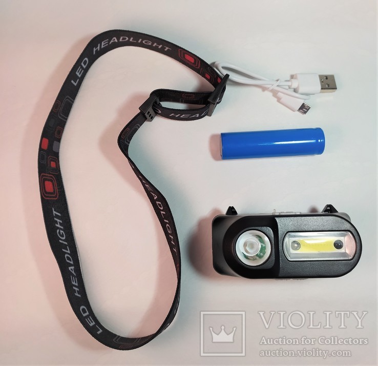 Налобный аккумуляторный фонарь с Датчиком движения, фото №4