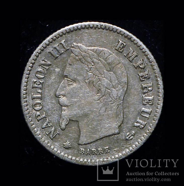 Франция 20 сантим 1867 серебро