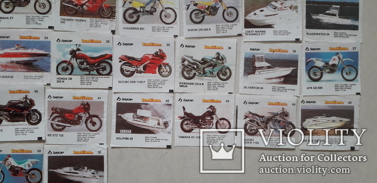 Вкладыши BomBibom редкая коллекция (катера,мотоциклы) 89 шт без повторов., фото №8