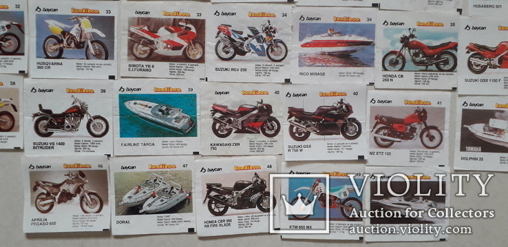 Вкладыши BomBibom редкая коллекция (катера,мотоциклы) 89 шт без повторов., фото №12