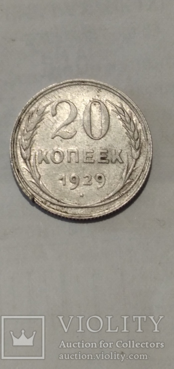 20 копійок 1929 р Серебро, фото №2