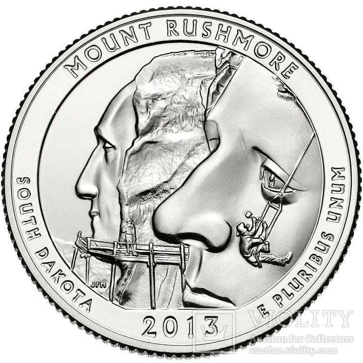 USA США - 25 Cents 2013 - D UNC 20-й Парк Национальный парк Маунт Рашмор штат Южная Дакота