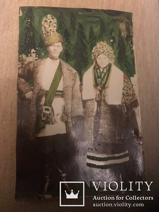 Свадебное фото в нац.костюмах в начале 20-го века(Западная Украина), фото №3