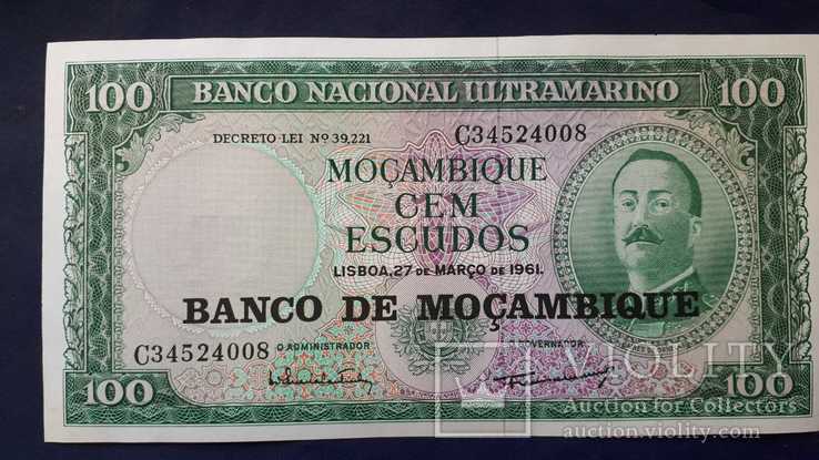 100 эскудо Мозамбик 1961г. UNC