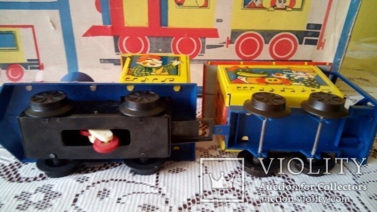 Весёлый музыкальный поезд дорога 1987г игрушка СССР, фото №6