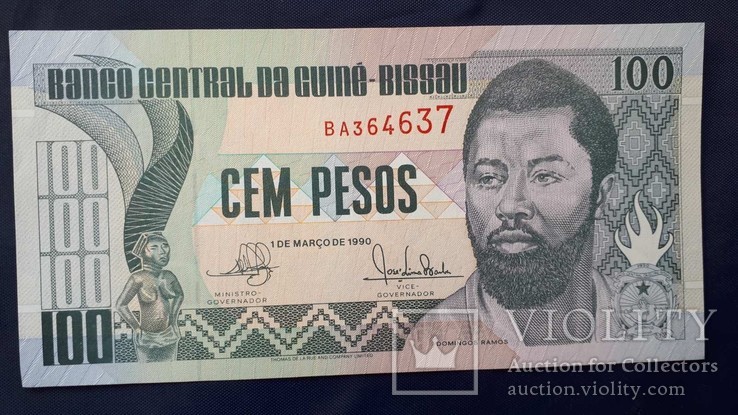 100 песо Гвинея Бисау 1990г. UNC