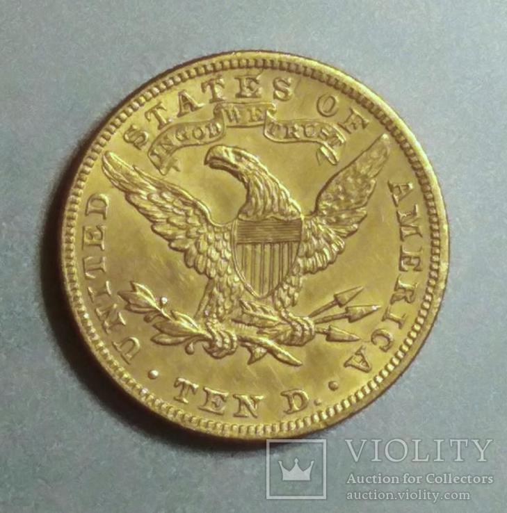10 доларів США 1894 року, золото 900 проби, вага 16,7 г, фото №3
