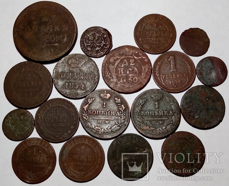 Медные монеты 18 шт., фото №2