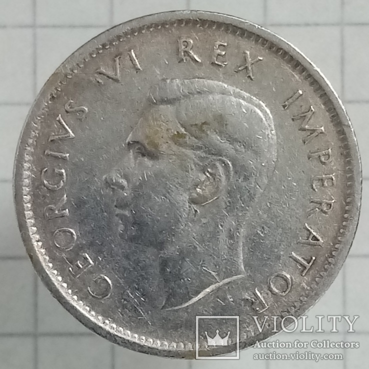 Британская Южная Африка 6 пенсов 1942г серебро трещины штампа, фото №3
