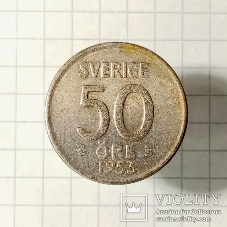 Швеция 50 эре 1953г серебро, фото №2