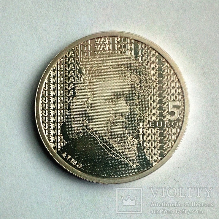 Нидерланды 5 евро 2006 г. - 400 лет со дня рождения Рембрандта, фото №2