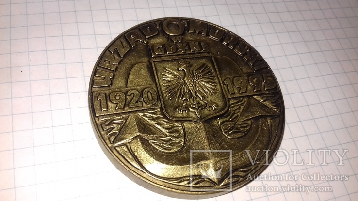 Настольная памятная медаль Польша .Морская тема., фото №3