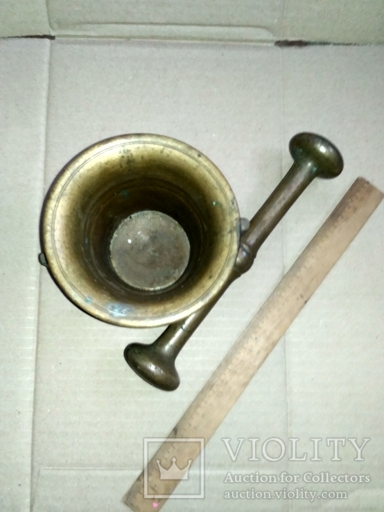 Antique bronze mortar with pestle, photo number 4