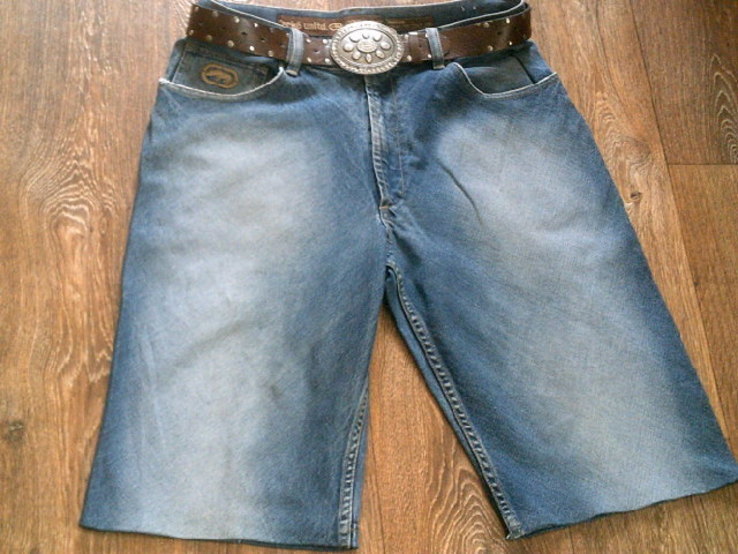 Ecko denim foundry - стильные джинс шорты с ремнем, фото №2
