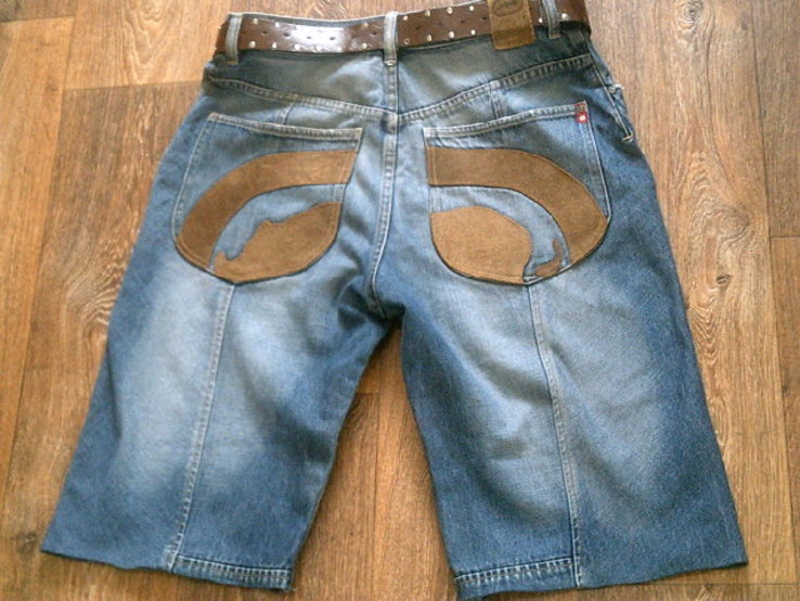 Ecko denim foundry - стильные джинс шорты с ремнем, фото №5