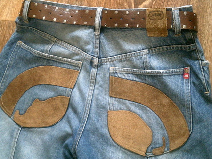 Ecko denim foundry - стильные джинс шорты с ремнем, фото №6