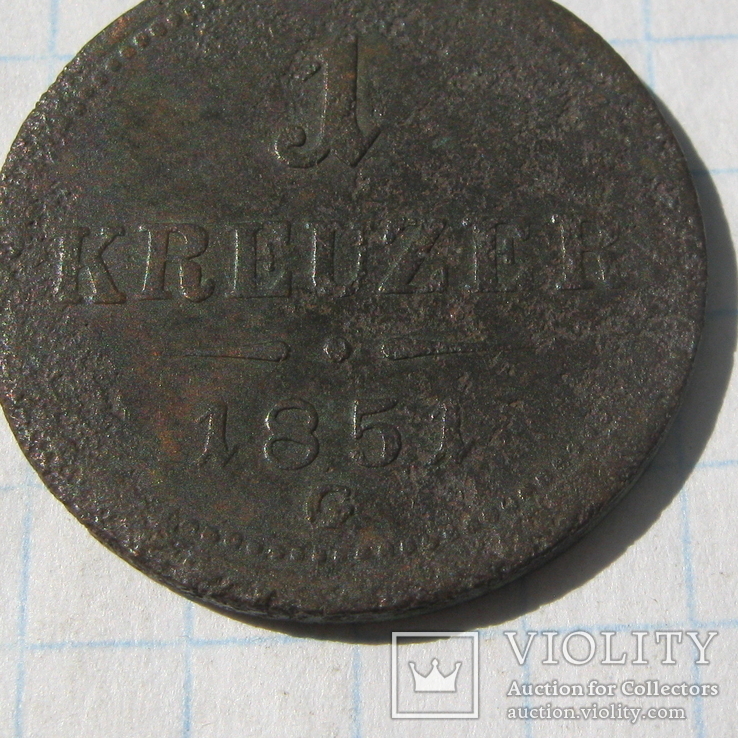 1 крейцер 1851 G., фото №4