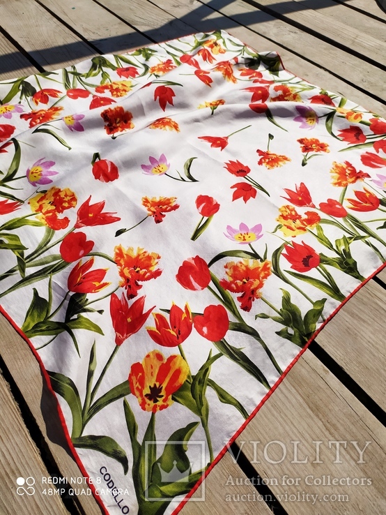 Шелковый платок Codello от итальянского дизайнера Риналдо Коделло " Тюльпаны", фото №5