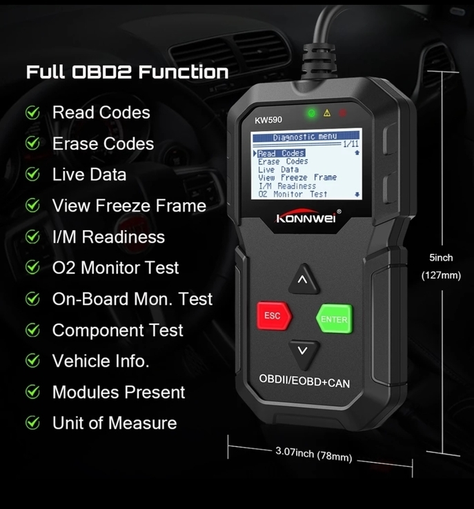 Сканер OBD2 KONNWEI KW590, numer zdjęcia 5