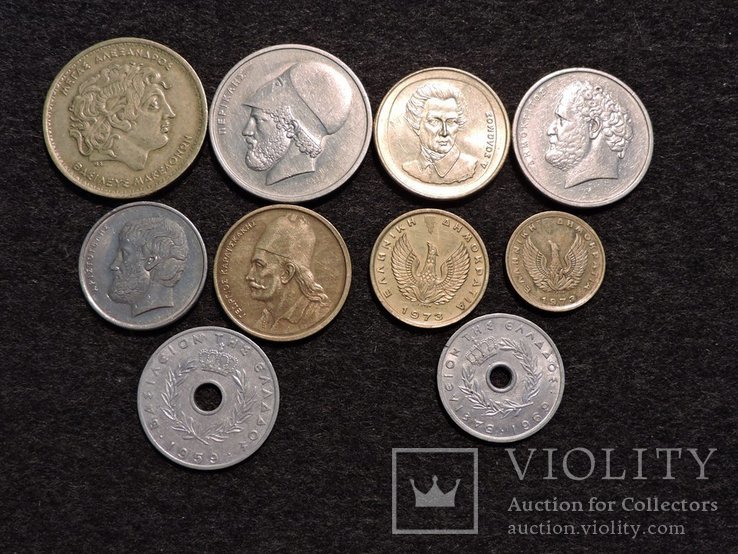 Монеты греция 10 шт