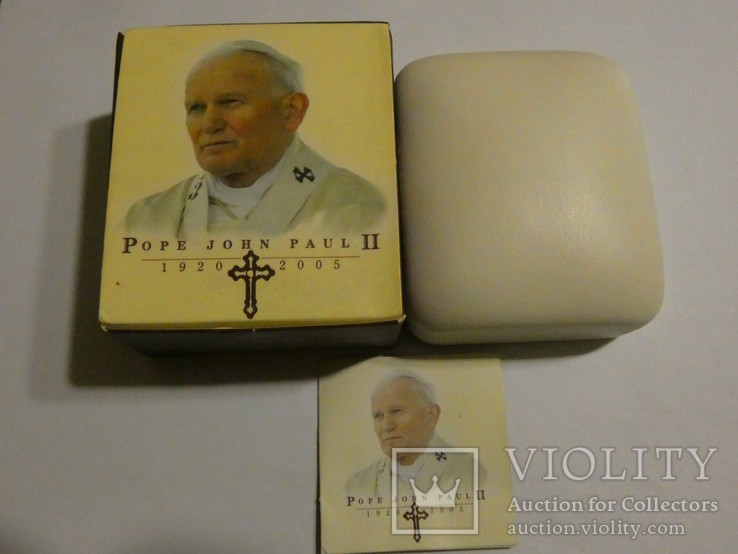 Папа Иоанн Павел II - серебро 999, унция, 1 доллар - ПОЛНЫЙ КОМПЛЕКТ, фото №7