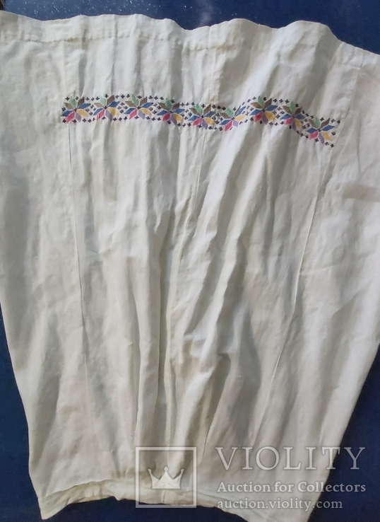 Льняная старинная юбка с вышивкой ручной работы.Полтавщина,прошлый век., фото №4