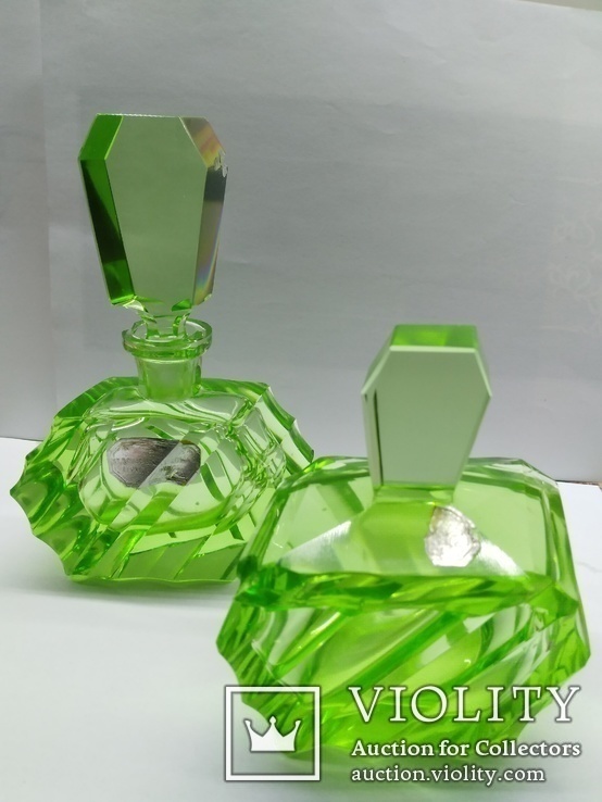 Набор парфюмерный флакон, шкатулка ГДР, фото №2