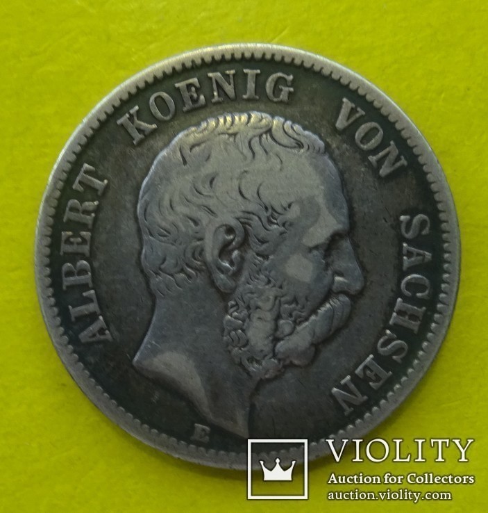 2 марки, Саксония, 1876 год, Е