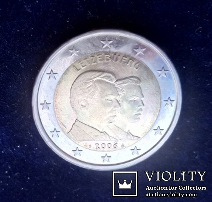 2 евро, Люксембург, 25 лет Великому Герцогу Гийому, 2006 г., фото №2