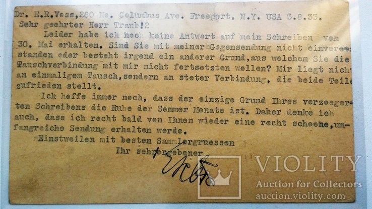 Почтовая карточка: США-Германия, 1933 год. В пластиковой обложке., фото №4