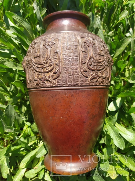 Бронзовая ваза в архаичном стиле, Китай, XIX век., фото №2